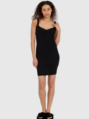 GUESS Krótka czarna damska sukienka na ramiączka, Rozmiar M