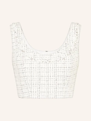 Guess Krótki Top Annamaria Z Tweedu Z Błyszczącą Przędzą schwarz