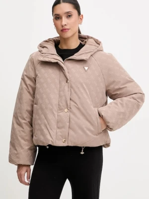 Guess kurtka 4G kolor beżowy zimowa oversize V5BL07 WGLW2