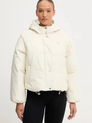 Guess kurtka 4G kolor beżowy zimowa oversize V5BL07 WGLW2