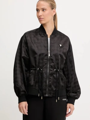 Guess kurtka bomber AOP kolor czarny przejściowa oversize V5YL11 WHFU0