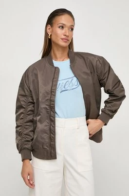 Guess kurtka bomber BIRKS damski kolor brązowy przejściowa oversize W4GL12 WFA20