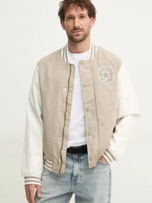 Guess kurtka bomber VARSITY męski kolor beżowy przejściowa oversize M5RL19 WGU82