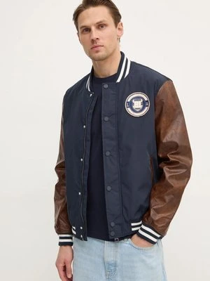 Guess kurtka bomber VARSITY męski kolor granatowy przejściowa oversize M5RL19 WGU82