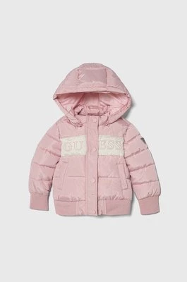 Guess kurtka dziecięca kolor różowy