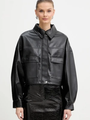 Guess kurtka FLAMINIA kolor czarny przejściowa oversize W5BL87 WF8P0