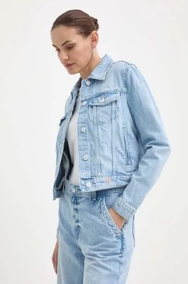 Guess kurtka jeansowa DORIA damska kolor niebieski przejściowa W4GN25 D5B66