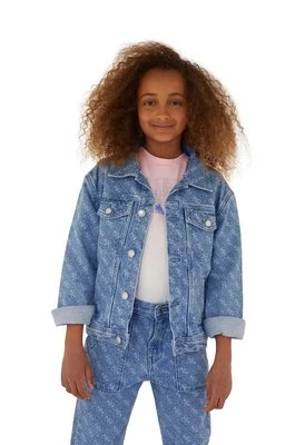 Guess kurtka jeansowa dziecięca kolor niebieski