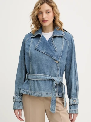 Guess kurtka jeansowa RUNA kolor niebieski przejściowa oversize W5BN0D D0742