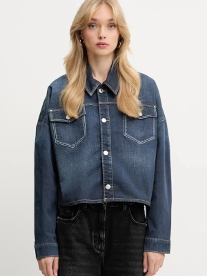 Guess kurtka koszulowa WESTERN kolor granatowy przejściowa oversize W5YN90 D0213