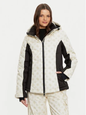 Guess Kurtka narciarska W4PL3N WH0K0 Kremowy Regular Fit