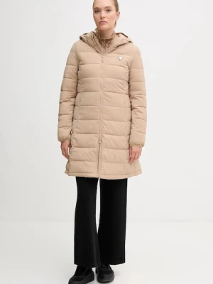 Guess kurtka NEW ALETA damska kolor beżowy zimowa V4YL05 WF3X0