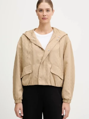 Guess kurtka PEONY kolor beżowy przejściowa V5YL02 WH492