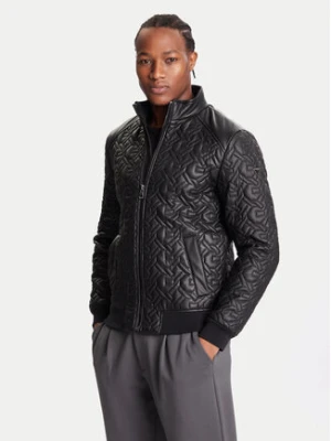 Guess Kurtka skórzana M5BL2E W1050 Czarny Regular Fit