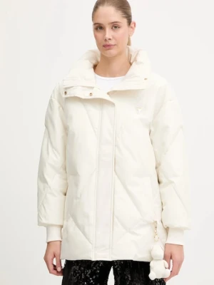 Guess kurtka STEFY kolor beżowy zimowa V5BL13 WHHZ2