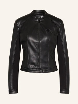 Guess Kurtka Typu Biker New Fiametta Z Imitacji Skóry schwarz CZARNY