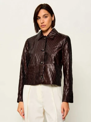 GUESS Kurtka Walker Wave | Relaxed fit brązowy