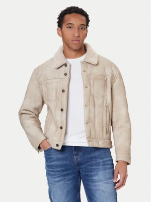Guess Kurtka z imitacji skóry M5BL0I W2500 Beżowy Regular Fit