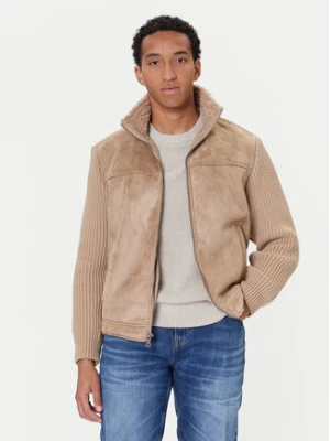 Guess Kurtka z imitacji skóry M5BR79 Z5570 Beżowy Regular Fit