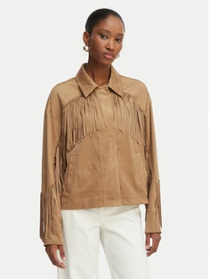 Guess Kurtka z imitacji skóry W6GL45 W2466 Brązowy jasny Regular Fit