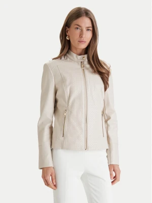Guess Kurtka z imitacji skóry W6RL52 WL850 Écru Regular Fit Kremowy
