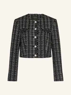 Guess Kurtka Z Tweedu Sandra Z Błyszczącą Przędzą schwarz