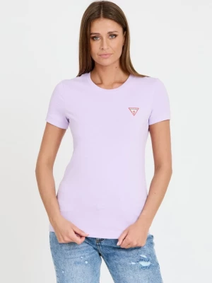 GUESS Lawendowy t-shirt Mini Triangle Tee