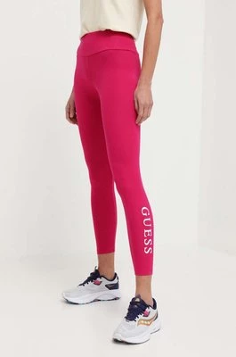 Guess legginsy ELLE damskie kolor różowy z nadrukiem V4GB15 KC7L0