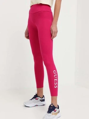 Guess legginsy ELLE damskie kolor różowy z nadrukiem V4GB15 KC7L0