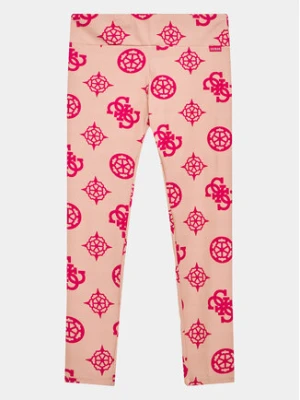 Guess Legginsy J3YB03 MC03W Różowy Slim Fit