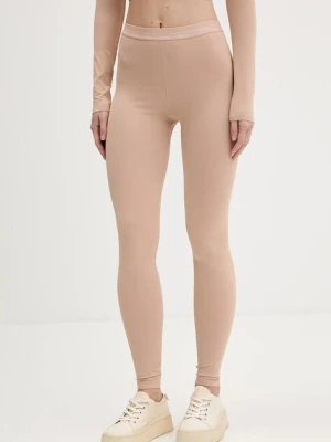 Guess legginsy MATILDE damskie kolor beżowy gładkie O5BB02 K1800