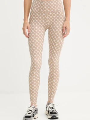 Guess legginsy PEONY damskie kolor beżowy wzorzyste V5YB18 MC03W