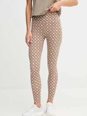 Guess legginsy PEONY damskie kolor beżowy wzorzyste V5YB18 MC03W