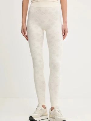 Guess legginsy PEONY damskie kolor beżowy z aplikacją V5YB09 Z3OA0