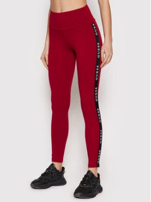 Guess Legginsy V2RB11 KABR0 Bordowy Slim Fit