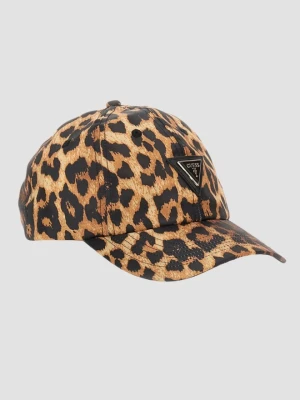 GUESS Leopardowa damska czapka z daszkiem