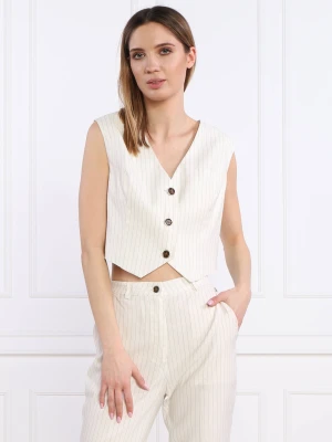 GUESS Lniana kamizelka DINA CROPPED | Regular Fit