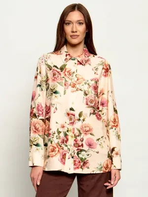 GUESS Lniana koszula CADIE | Oversize fit
