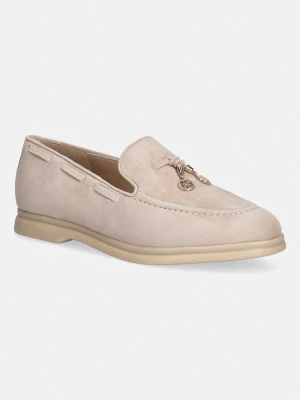 Guess loafersy damskie zamszowe ARYANAI beżowy