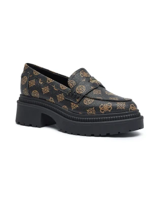 Guess Loafersy FINDA2 | z dodatkiem skóry czarny