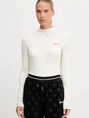 Guess longsleeve ALBA kolor beżowy z półgolfem V5BP10 KCBF1