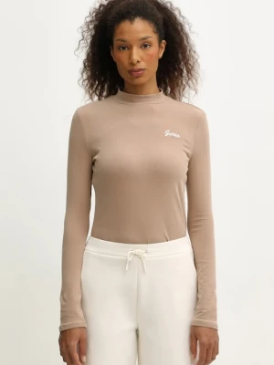Guess longsleeve ALBA kolor beżowy z półgolfem V5BP10 KCBF1