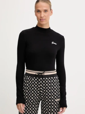 Guess longsleeve ALBA kolor czarny z półgolfem V5BP10 KCBF1