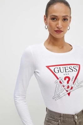 Guess longsleeve bawełniany ICON kolor biały W4YI33 I3Z14