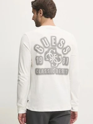 Guess longsleeve bawełniany kolor beżowy z nadrukiem M5RI40 KBZV1