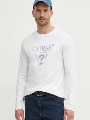 Guess longsleeve bawełniany kolor biały z aplikacją M4YI06 I3Z14