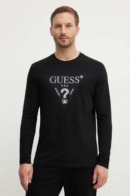 Guess longsleeve bawełniany kolor czarny z aplikacją M4YI06 I3Z14