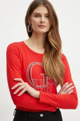 Guess longsleeve bawełniany kolor czerwony W4BI29 I3Z14