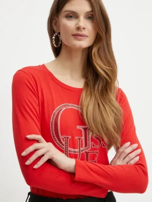 Guess longsleeve bawełniany kolor czerwony W4BI29 I3Z14