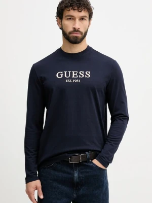 Guess longsleeve bawełniany kolor granatowy z aplikacją M5BI0S K8FQ4